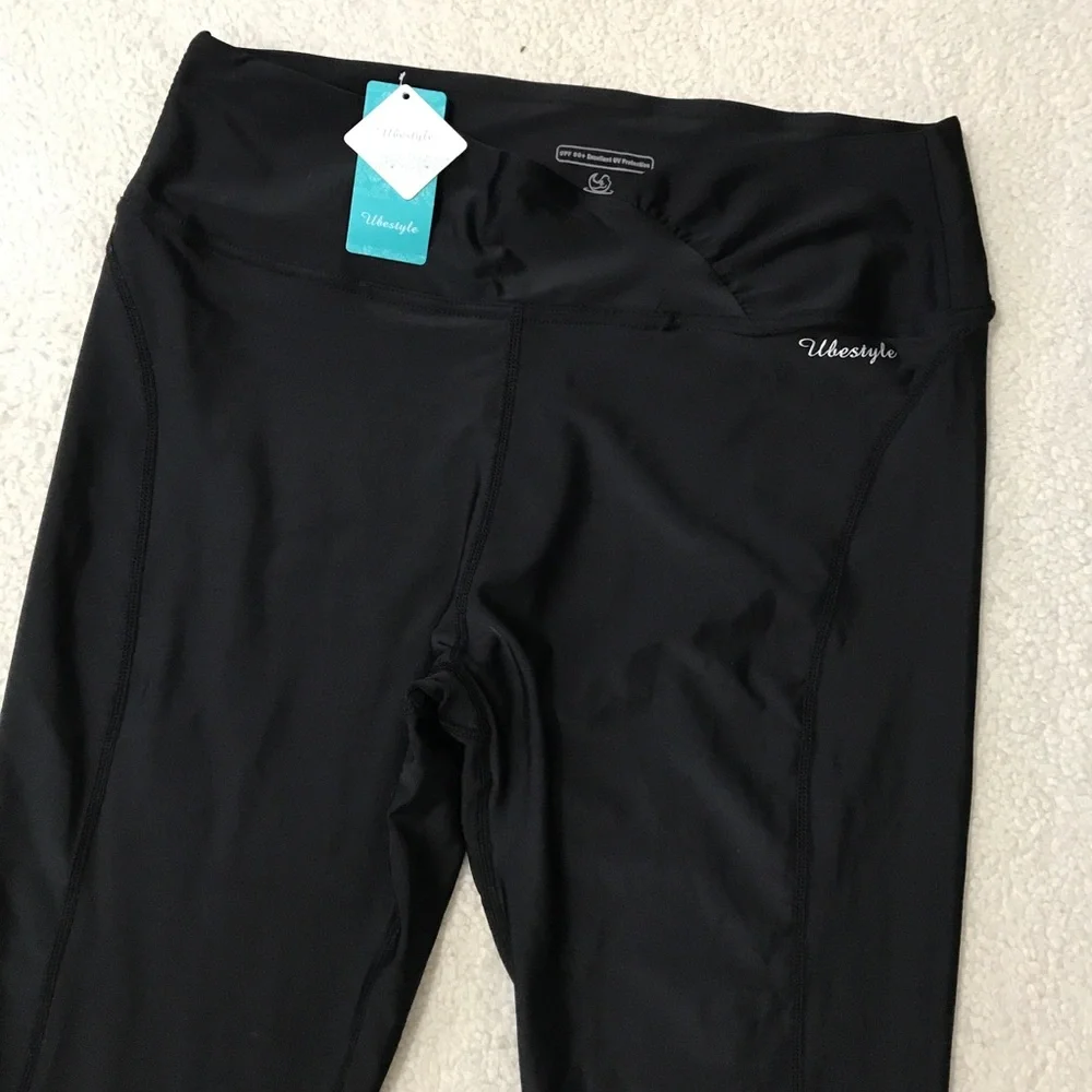 Black Leggings UPF 50 High Waist Pocket Size XXL